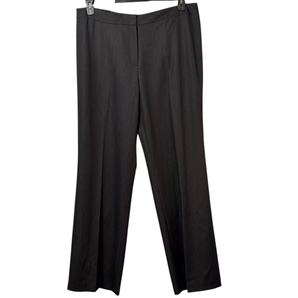 Tahari‎ Pants Charcoal Grey Straight Leg Flat Front in Size 16